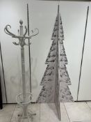 White Coat Stand & Folding Decorative Christmas Tree - No Reserve