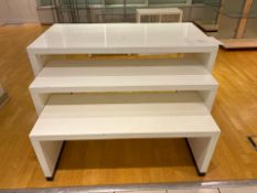 3 Stack Gloss White Wooden Lacquer Tables