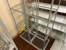 2 x Metal Frame Glass Shelved Display Unit