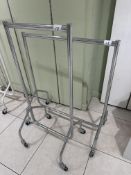 2 x Mobile Chrome Clothes / Sale Rails - No Reserve