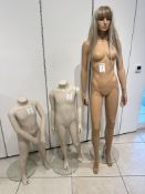 1 x Female & 2 x Junior Mannequins, No Reserve