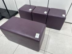 4 x Burgundy Leatherette Stools - No Reserve