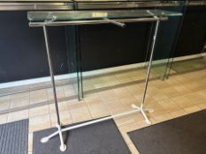 Metal Frame Clothes Rail With Glass Top