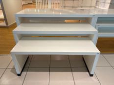 3 Stack Gloss White Wooden Lacquer Tables