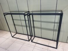 2 x Medium Metal & Glass Garment Display Units - No Reserve