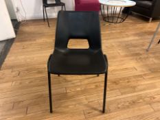 13 x Black Plastic Chair With Metal Legs