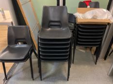 13 x Black Plastic Chair With Metal Legs