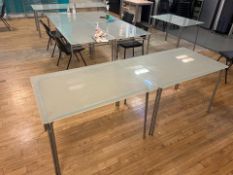 2 x Glass Top Table With Metal Legs