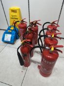 9 x Fire Extinguishers, 2 First Aid Kits, Floor Signs - No Reserve