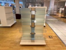 Glass Shelved Wooden Frame Display Unit