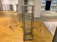 2 x Metal Frame Glass Shelved Display Unit