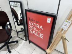 A-Board, Typist's Chair, Easel & Mirror - No Reserve