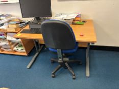 Beech Effect Desk & Chair- No Reserve