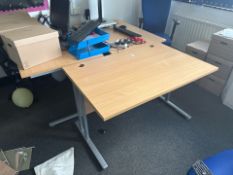 4 Straight Wooden Desks- No Reserve