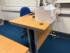 Beech Effect Desk & Chairs x2- No Reserve