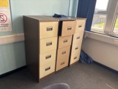 3 Metal Brown Filing Cabinets - No Reserve