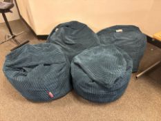 4 Blue Bean Bag Chairs - No Reserve