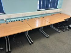 12 Square Wooden Top Tables With Modesty Panel - No Reserve