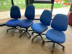 10 Blue Felt Office Chairs - No Reserve