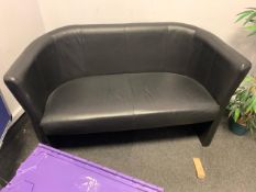 Two Seater Faux Leather Sofa - No Reserve