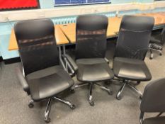 9 Black Mesh Back Adjustable Office Chairs - No Reserve