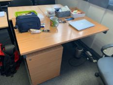 Straight Desk With 2 Office Chairs - No Reserve