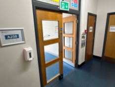 Double Wooden Fire Door With Glass Panels- No Reserve