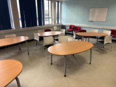 5 Oval Wooden Top Tables - No Reserve