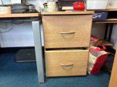 Wooden 2 Drawer Unit- No Reserve