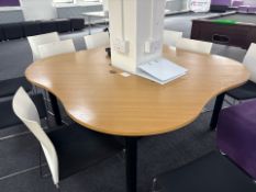 Rounded Square Beech Effect Office Table x2- No Reserve