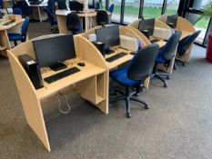4 Square Enclosed Wooden Desks- No Reserve