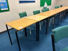 Beech Effect Square School Desks & Chairs x5- No Reserve