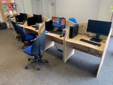 4 Square Enclosed Wooden Desks- No Reserve