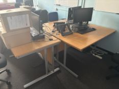 5 Straight Wooden Desks- No Reserve
