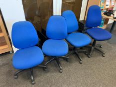 10 Blue Felt Office Chairs - No Reserve