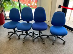 10 Blue Felt Office Chairs - No Reserve