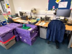 Bank Of 3 Beech Effect Desks- No Reserve