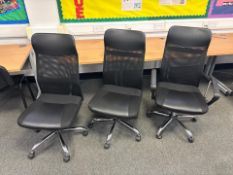 9 Black Mesh Back Adjustable Office Chairs - No Reserve