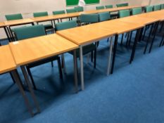 Beech Effect Square School Desks & Chairs x5- No Reserve