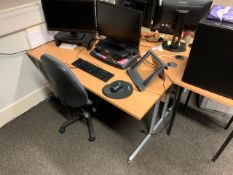 4 Straight Wooden Top Desks - No Reserve