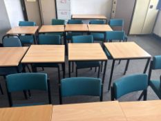 20 Blue Felt Black Metal Frame Chairs - No Reserve