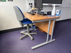 Beech Effect Desk & Chair- No Reserve