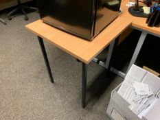 Pair Of Wooden Top Square Tables- No Reserve