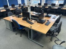 6 Straight Wooden Desks With Modesty Panel- No Reserve