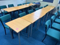 7 Square Wooden Top Tables & Chairs- No Reserve
