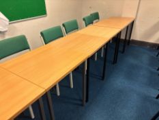 Beech Effect Square School Desks & Chairs x5- No Reserve