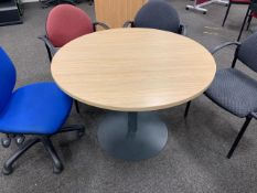 4 Wood Top Metal Base Circular Tables - No Reserve