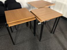 4 Wooden Top Square Tables - No Reserve