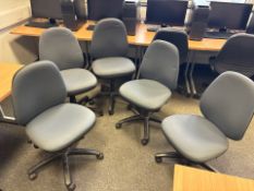10 Wheeled Grey Felt Office Chairs - No Reserve