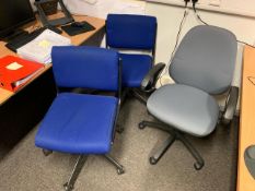 3 Assorted Felt Office Chairs - No Reserve